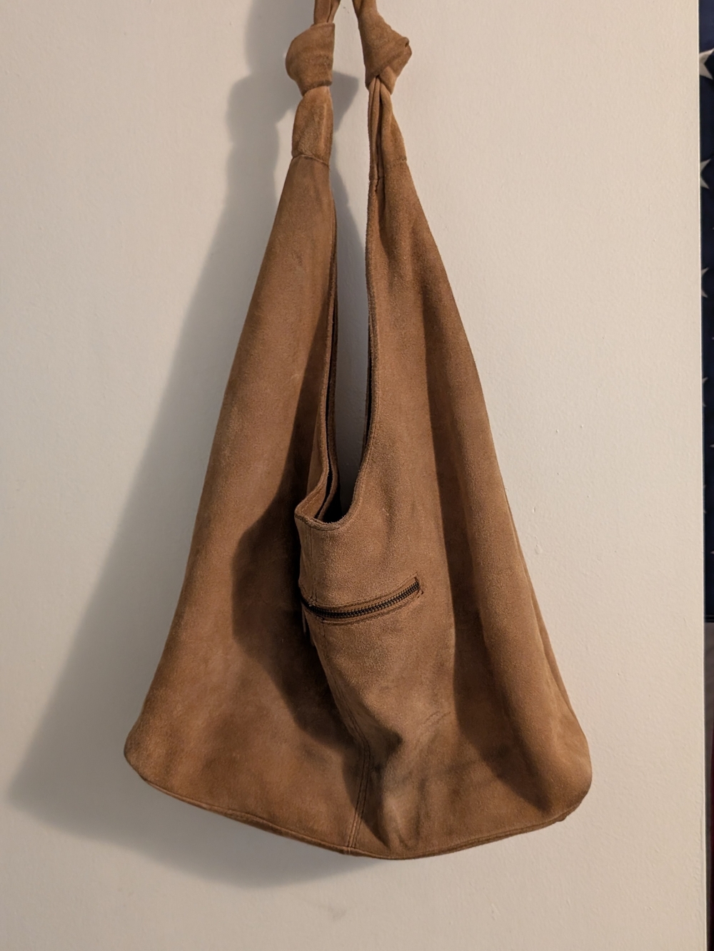 Tan Suede Knotted Hobo Bag - Picture 5 of 10